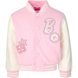 NWT Adorable Soft Pink Barbie Bomber Jacket Girls Costume +Gift